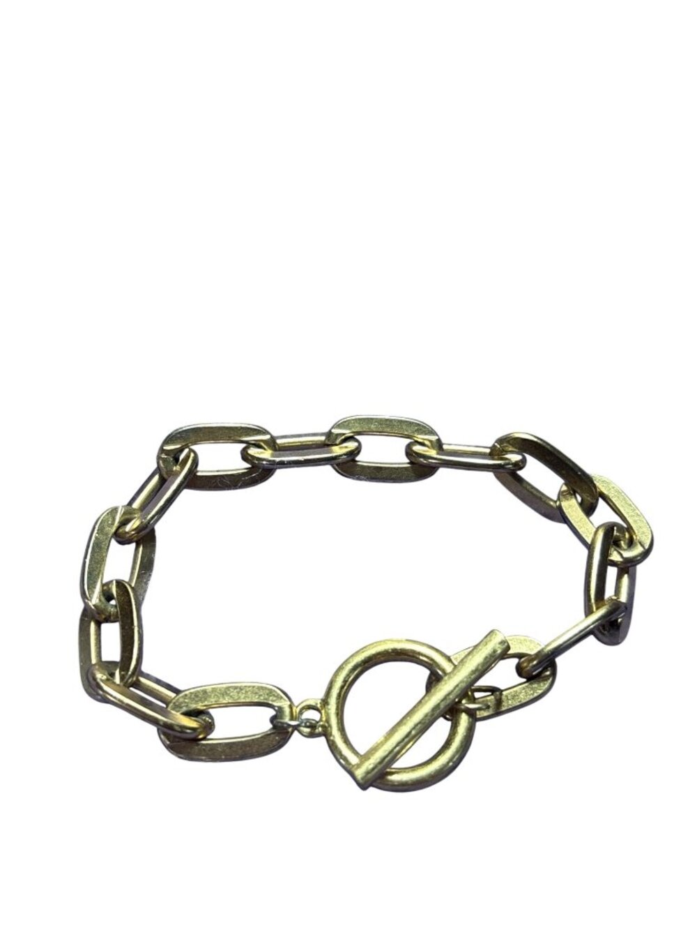 Goldtone Chain Bracelet Toggle Clasp 6.5 inches Long